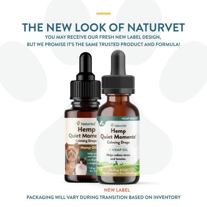 NaturVet Hemp Quiet Moments Calming Drops for Dogs & Cats 1ea/1 oz