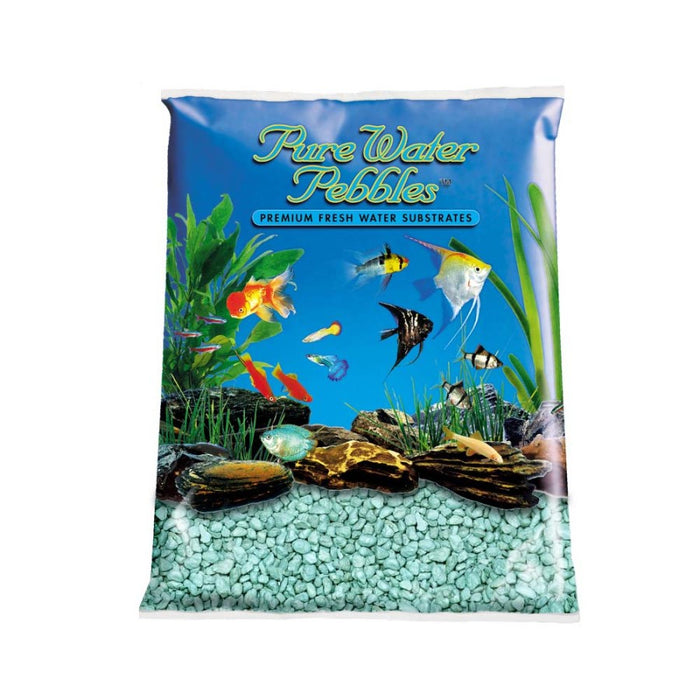 Pure Water Pebbles Premium Fresh Water Coated Aquarium Gravel Turquoise, 1ea/25 lb