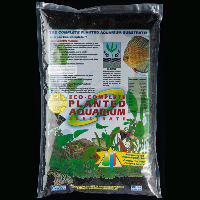 CaribSea Eco-Complete Planted Aquarium Gravel Black, 1ea/20 lb