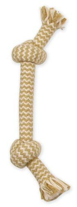 Mammoth Pet Products Flossy Chews EXTRA Peanut Butter Scented Dog Toy 2 Knot Bone, 1ea/SM, 9 in