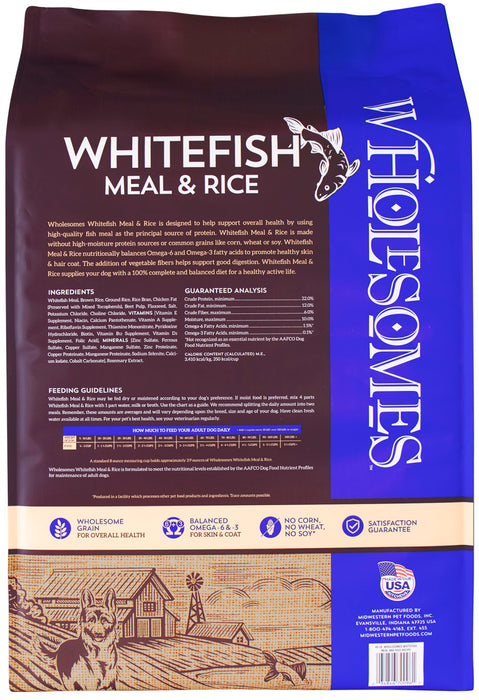 Wholesomes Dry Dog Food Fish Meal & Rice, 1ea/40 lb