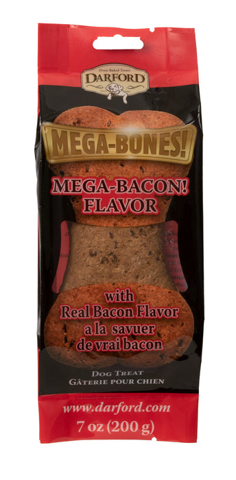 Darford Mega Bone Dog Treat Bacon Regular, Bacon, 1ea/7 oz