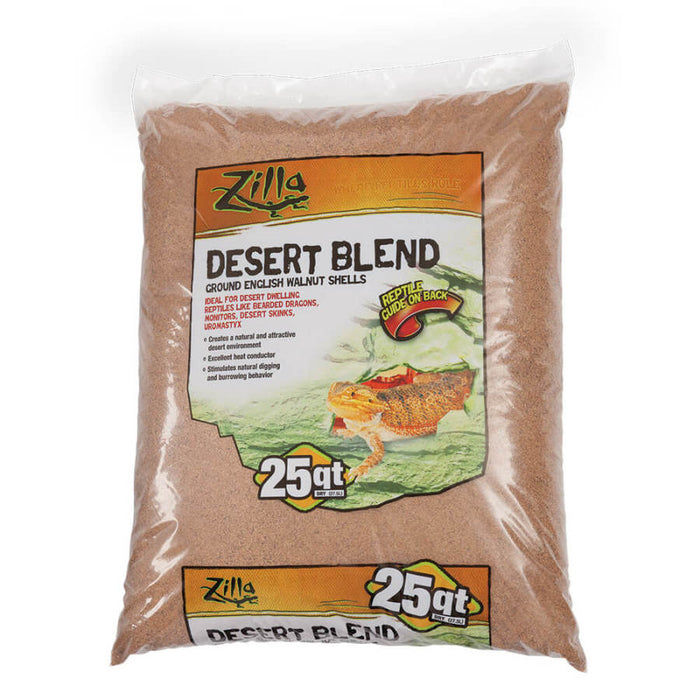 Zilla Desert Blend Ground English Walnut Shells Substrate 1ea/25 qt