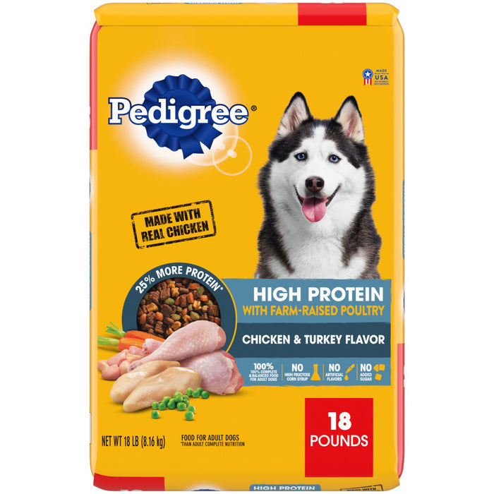 Pedigree High Protein Adult Dry Dog Food w/Red Meat Beef & Lamb, 1ea/3.5 lb