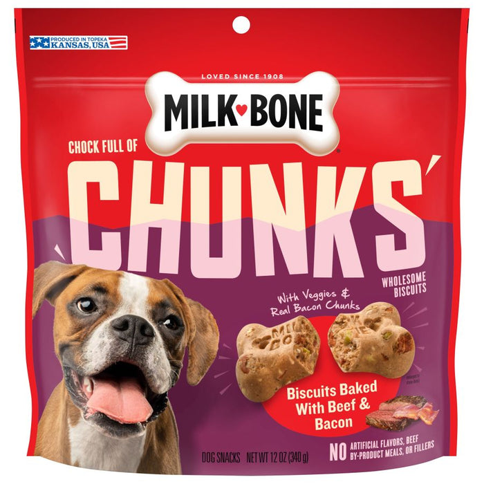 Milk-Bone Chock Full of Chunks Dog Treats Beef & Bacon, 1ea/12 oz