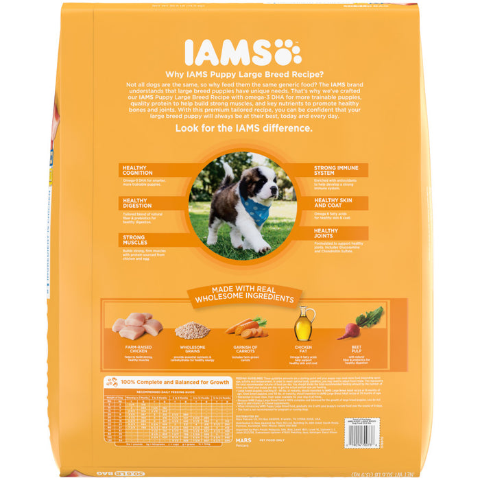 IAMS Smart Large Breed Puppy Dry Dog Food Real Chicken, 1ea/30.6 lb