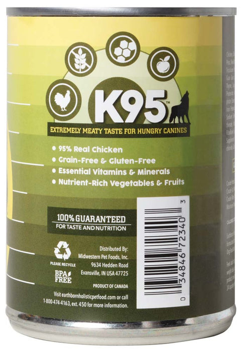 Earthborn Holistic Grain Free K95 Meat Protein Wet Dog Food Chicken, 12ea/13 oz