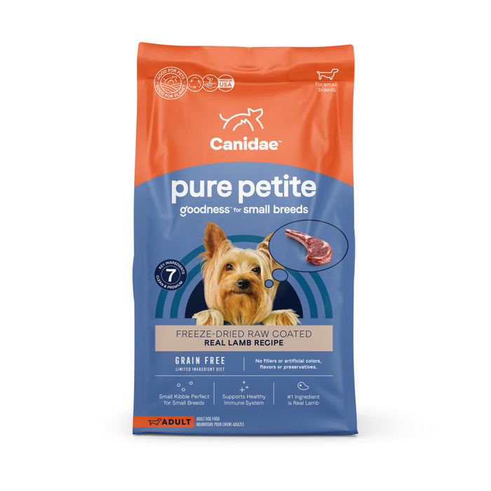 CANIDAE PURE Goodness Grain-Free LID Petite Small Breed Adult Raw Freeze-Dried Dog Food Lamb, 1ea/10 lb