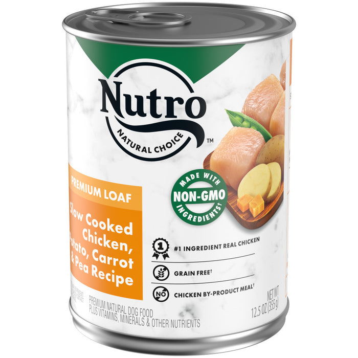 Nutro Products Premium Loaf Adult Wet Dog Food Chicken, Potato, Carrot & Pea, 12ea/12.5 oz, 12 pk