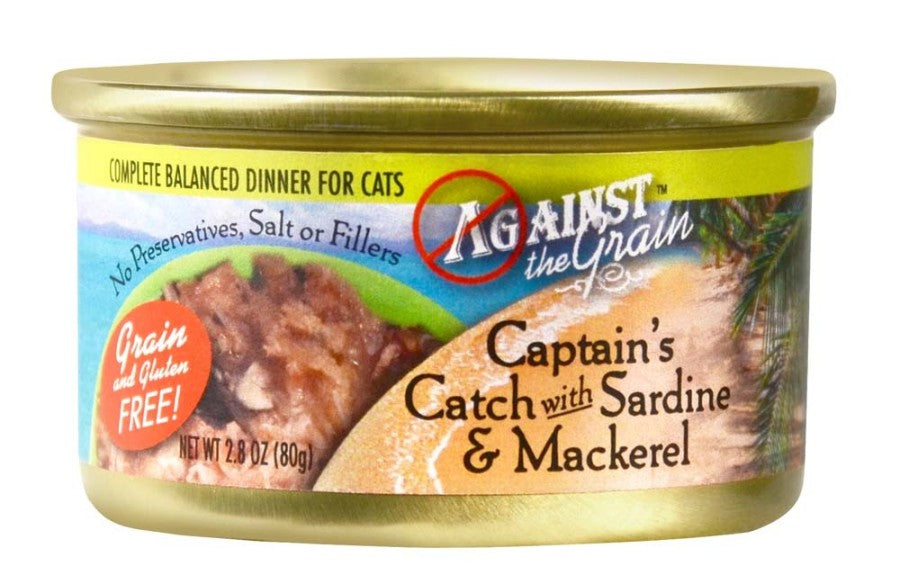 Against the Grain Captain'S Catch Sardine & Mackerel Dinner Wet Cat Food 24ea/2.8 oz