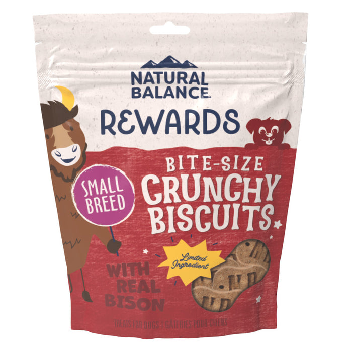 Natural Balance Pet Foods Rewards Bite-Size Crunchy Biscuits Small Breed Dog Treats Bison & Sweet Potato, 1ea/8 oz