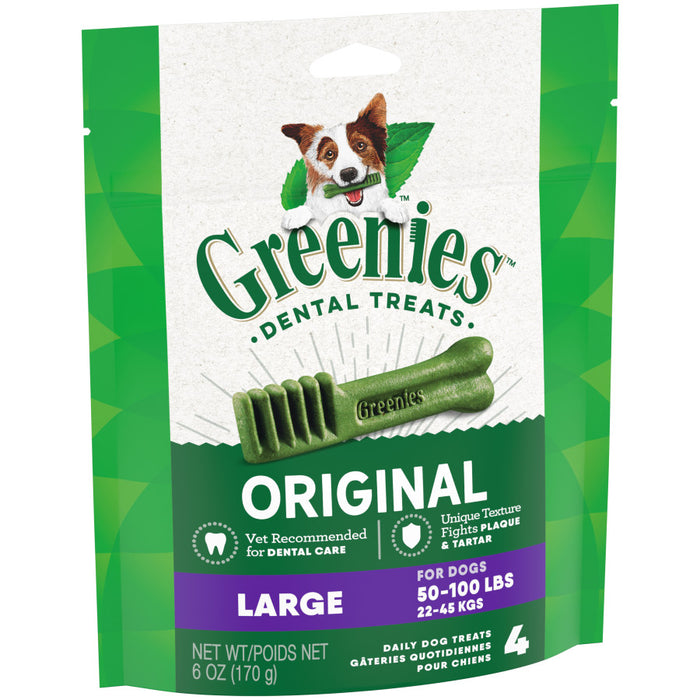 Greenies Dog Dental Treats Original, 1ea/6 oz, 4 ct, Large