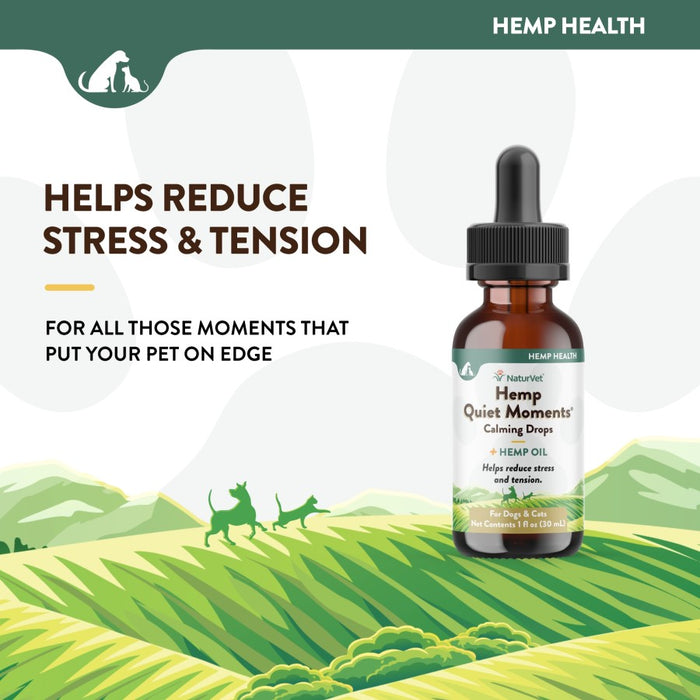 NaturVet Hemp Quiet Moments Calming Drops for Dogs & Cats 1ea/1 oz