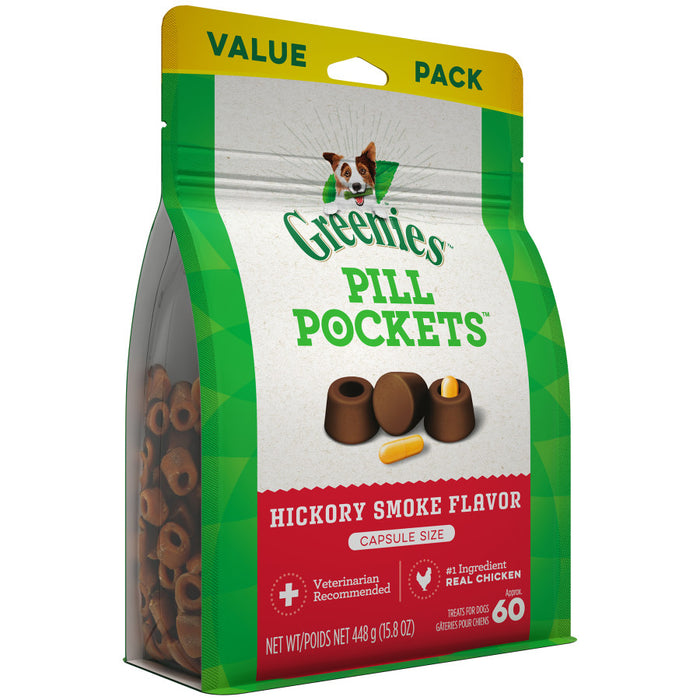 Greenies Pill Pockets for Capsules Hickory Smoke, 1ea/60 ct, 15.8 oz