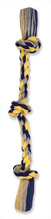 Mammoth Pet Products Cottonblend 3 Knot Rope Tug Toy Multi-Color, 1ea/10 in, Mini