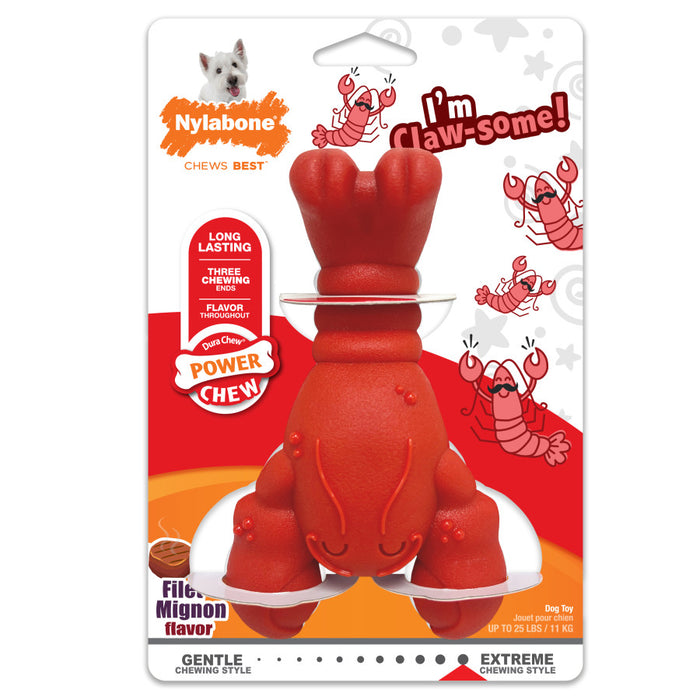 Nylabone Power Chew Lobster Dog Toy Filet Mignon, 1ea/Medium - Up To 35 lb