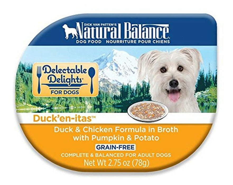 Natural Balance Pet Foods Delectable Delights Wet Dog Food Duck'en-itas in Broth, 24ea/2.75 oz