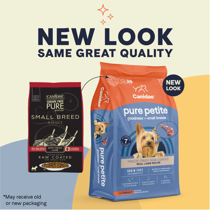 CANIDAE PURE Goodness Grain-Free LID Petite Small Breed Adult Raw Freeze-Dried Dog Food Lamb, 1ea/4 lb