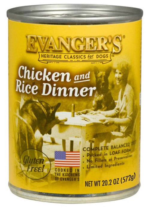 Evanger's Heritage Classic Wet Dog Food Chicken & Rice, 12ea/20.2 oz, 12 pk