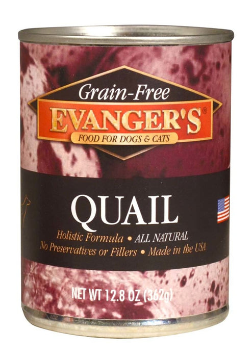 Evanger's Grain-Free Wet Dog & Cat Food Quail, 12ea/12.8 oz, 12 pk