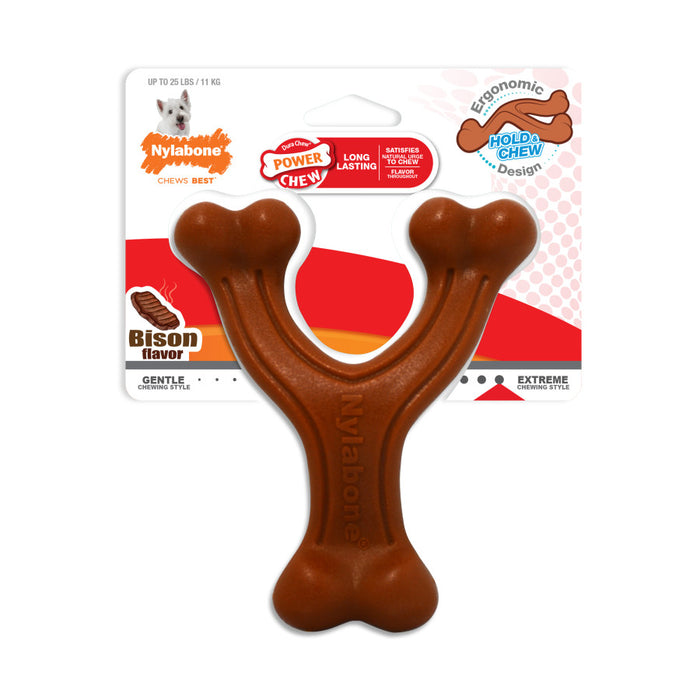 Nylabone Ergonomic Hold & Chew Wishbone Power Chew Durable Dog Toy 1ea/SMall - Up To 25 lb