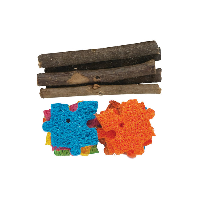 Kaytee Combo Chews, Apple Wood And Crispy Puzzle 1ea/4.5 in X 6.5 in X 1.25 in