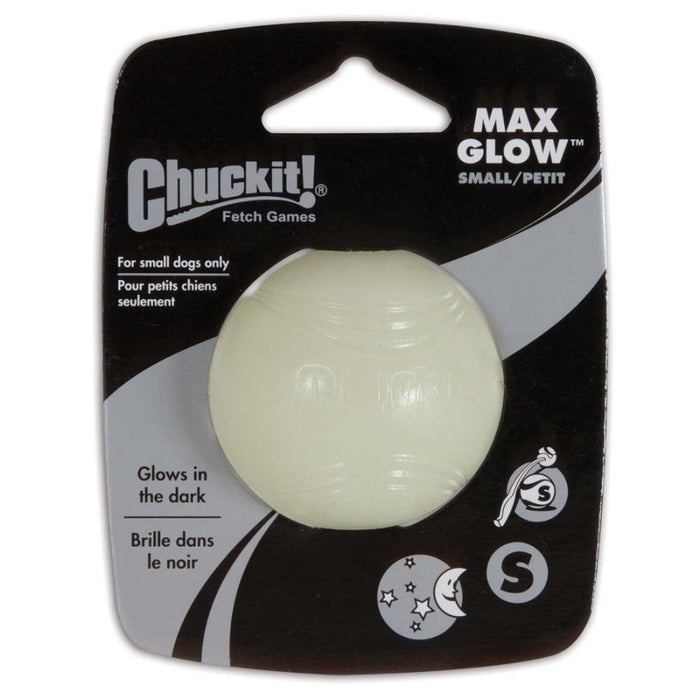 Chuckit! Max Glow Ball Dog Toy White, 1ea/SM