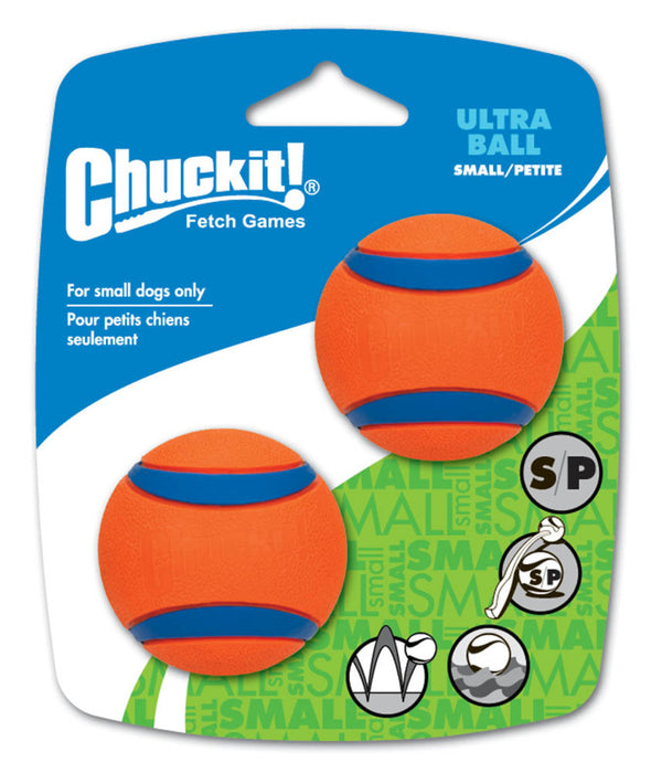 Chuckit! Ultra Ball Dog Toy Blue/Orange, 1ea/2 pk, SM