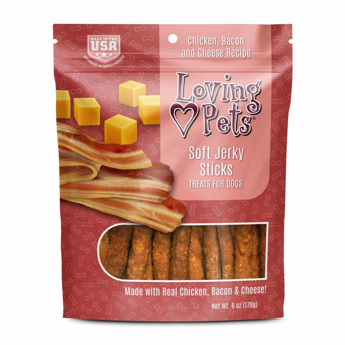 Loving Pets Soft Jerky Sticks Dog Treat Chicken, Bacon & Cheese, 1ea/6 oz