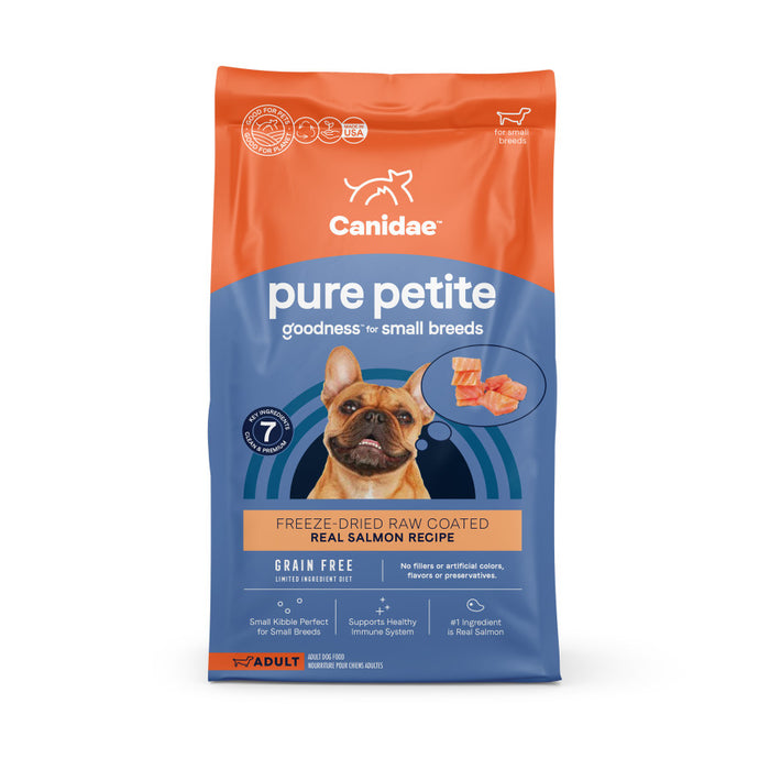 CANIDAE PURE Goodness Grain-Free LID Petite Small Breed Adult Raw Freeze-Dried Dog Food Salmon, 1ea/10 lb