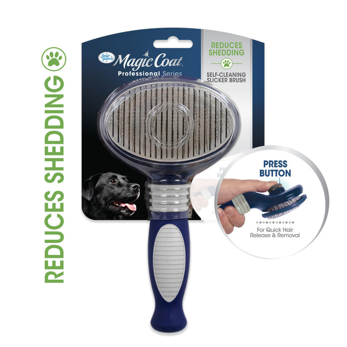 Four Paws Magic Coat Professional Series Self-Cleaning Slicker Brush Self-Cleaning Brush, 1ea/One Size