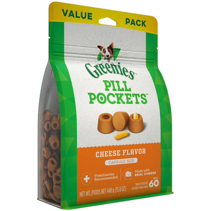 Greenies Pill Pockets for Capsules Cheese, 1ea/60 ct, 15.8 oz