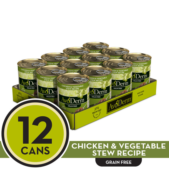 AvoDerm Natural Grain Free Chicken & Vegetable Stew Recipe Wet Dog Food 12ea/12.5 oz