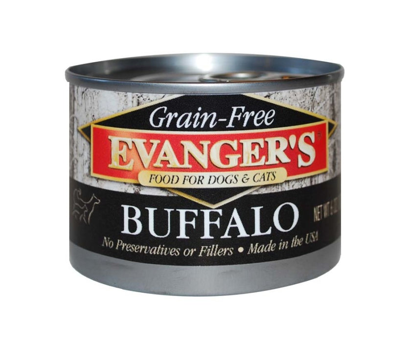 Evanger's Grain-Free Wet Dog & Cat Food Buffalo, 24ea/6 oz, 24 pk