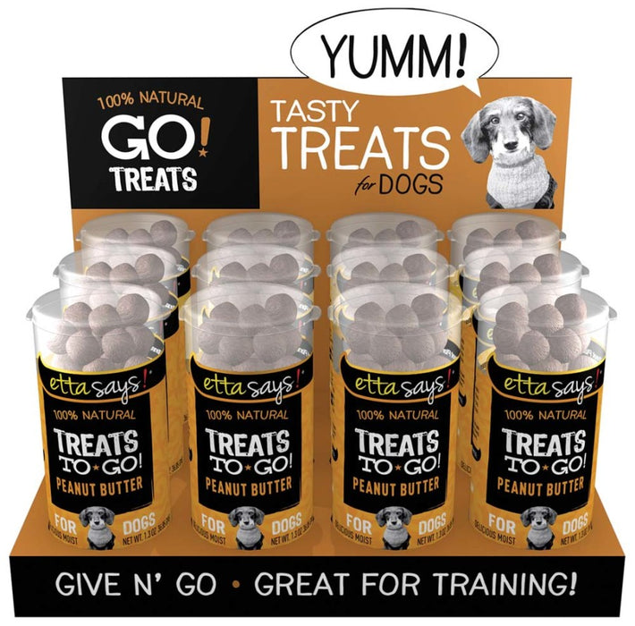 Etta Says! Treats To Go! 100% All Natural Dog Treats Peanut Butter, 12ea/1.3 oz, 12 Pc