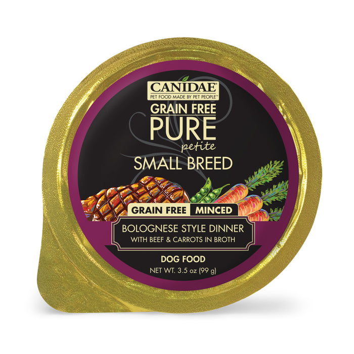 CANIDAE PURE Petite Small Breed Grain-Free Wet Dog Food Minced w/Beef & Carrots, 12ea/3.5 oz