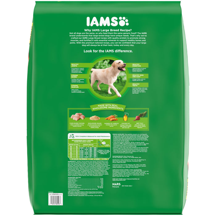 IAMS High Protein Large Breed Adult Dry Dog Food Real Chicken, 1ea/44 lb