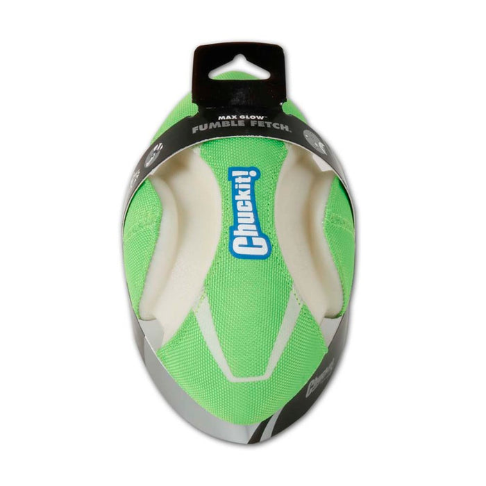 Chuckit! Fumble Fetch Max Glow Dog Toy Green/White, 1ea/MD