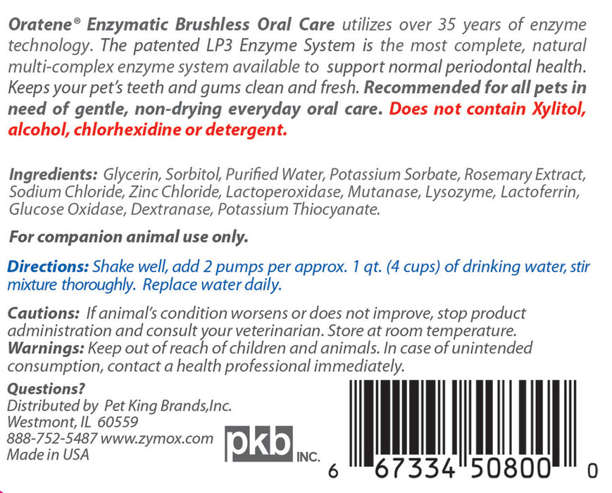 Zymox Brushless Enzymatic Oral Care Therapy Water Additive Bottle for Dogs 1ea/8 fl oz