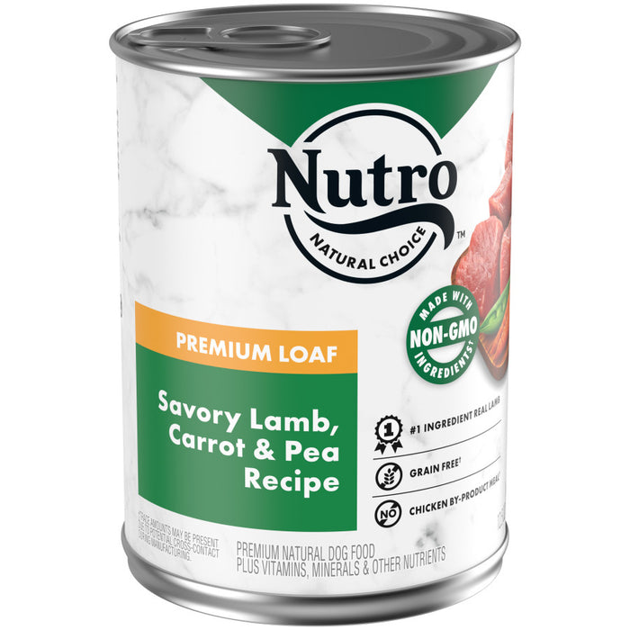 Nutro Products Premium Loaf Adult Wet Dog Food Savory Lamb, Carrot & Pea, 12ea/12.5 oz, 12 pk