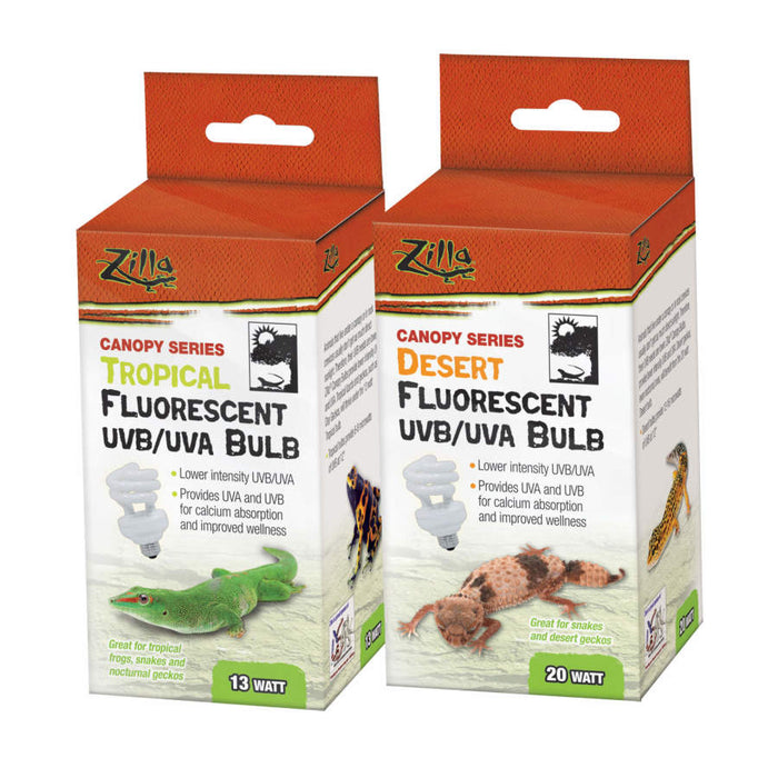 Zilla Canopy Series Fluorescent UVB/UVA Bulbs Tropical, 1ea/13 W