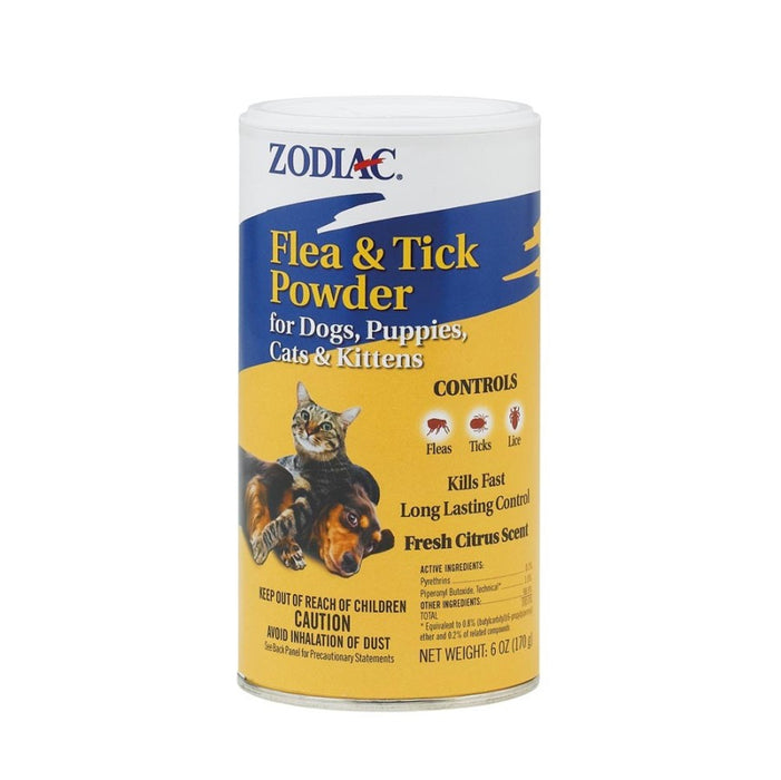 Zodiac Flea and Tick Powder for Dogs and Cats 1ea/6 oz