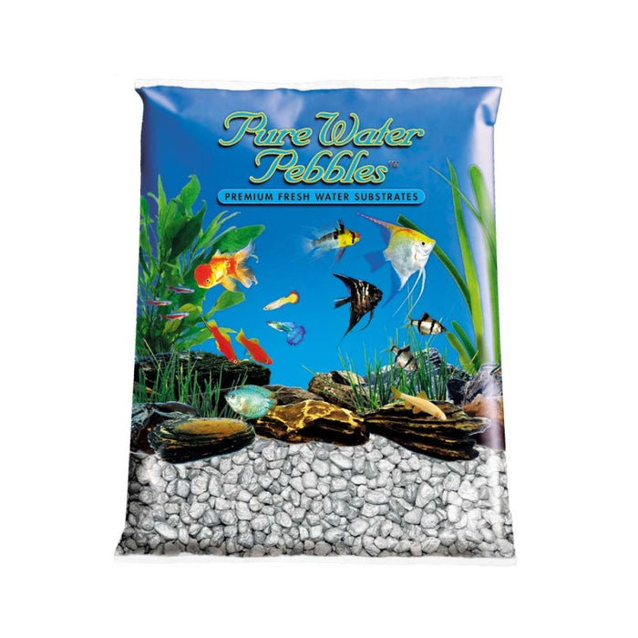 Pure Water Pebbles Premium Fresh Water Frosted Aquarium Gravel Silver, 1ea/5 lb