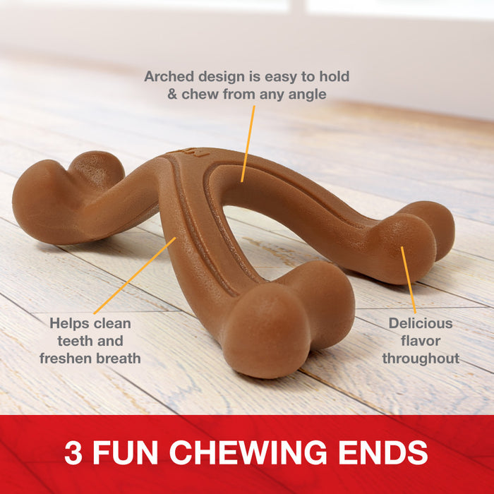 Nylabone Ergonomic Hold & Chew Wishbone Power Chew Durable Dog Toy 1ea/SMall - Up To 25 lb