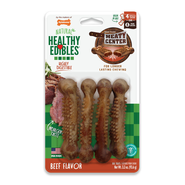 Nylabone Healthy Edibles Meaty Center Natural Dog Treats 1ea/SMall - Up To 30 lb, 4 ct