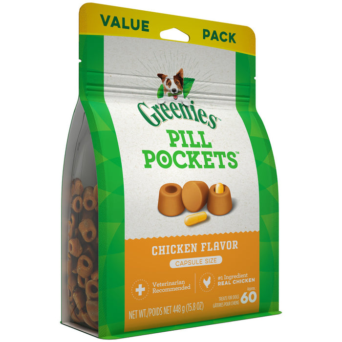 Greenies Pill Pockets for Capsules Chicken, 1ea/60 ct, 15.8 oz