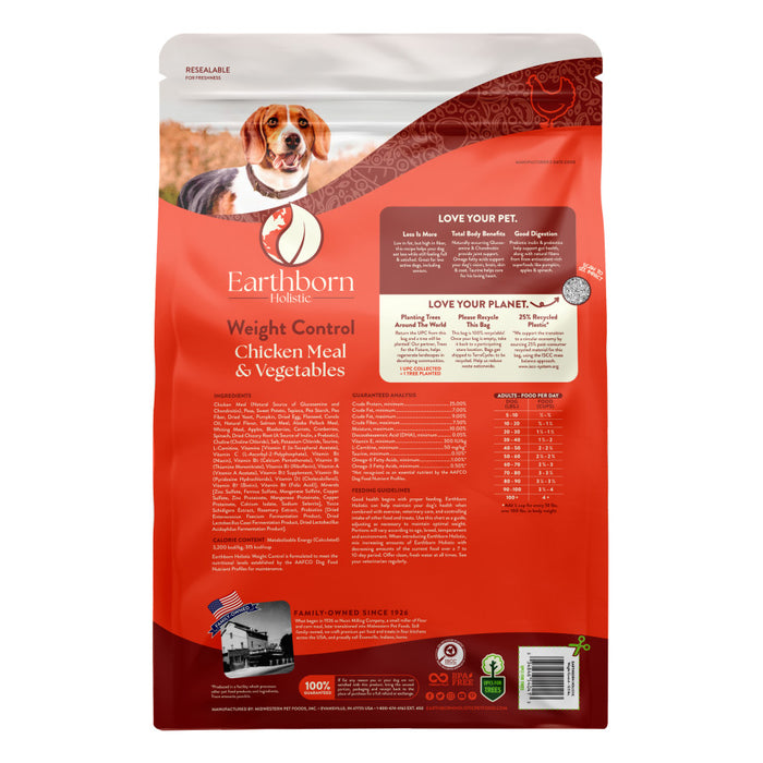 Earthborn Holistic Weight Control Grain-Free Dry Dog Food Chicken Meal & Vegetables, 1ea/12.5 lb