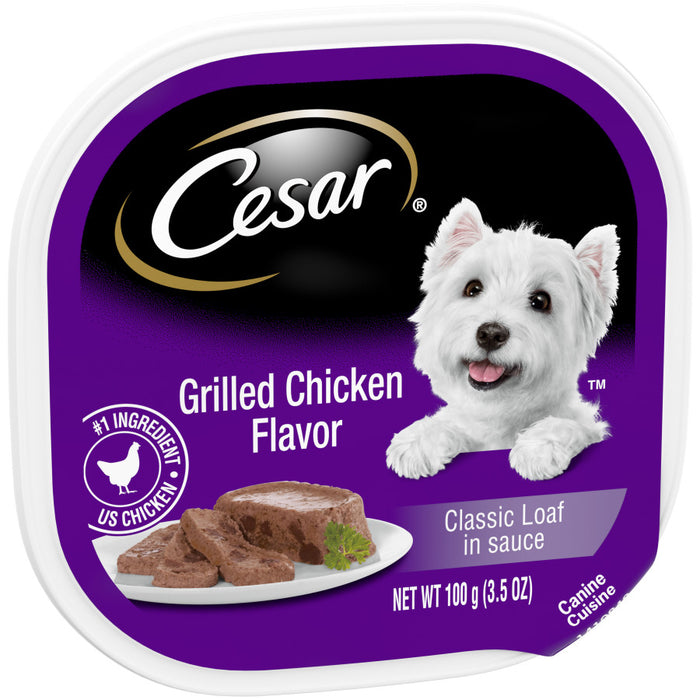 Cesar Classic Loaf in Sauce Adult Wet Dog Food Grilled Chicken, 24ea/3.5 oz, 24 pk