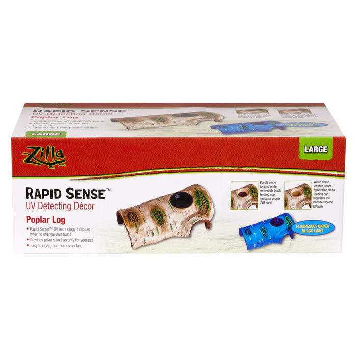 Zilla Rapid Sense Decor Large Poplar Log, 1ea/Large