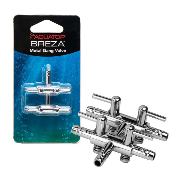 Aquatop BREZA Metal Gang Valve 4-Way, Silver, 1ea